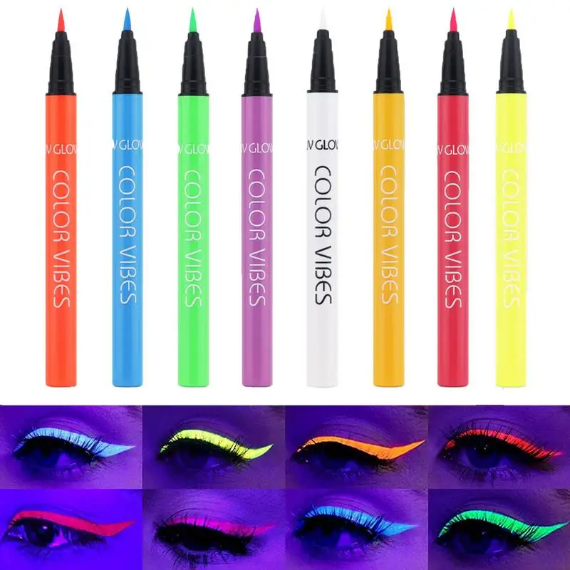 Waterproof Glow Neon Liquid Colorful Eyeliner Pencil Face Body Paint Makeup For Halloween Eyes