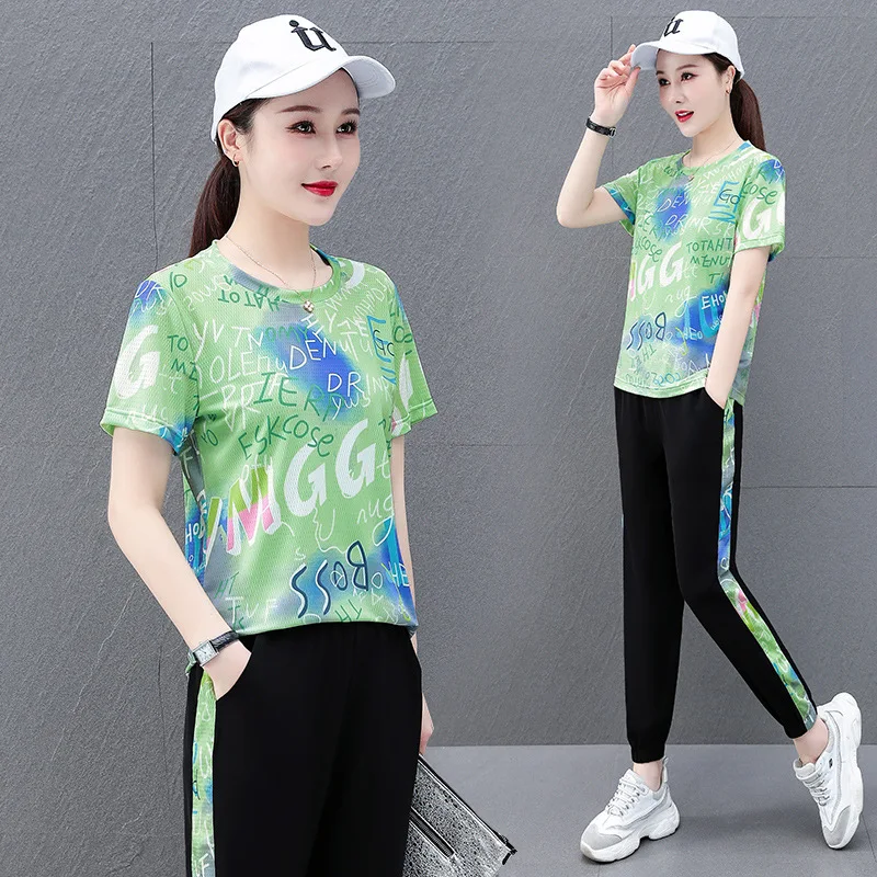 Женский летний комплект из двух предметов DHfinery футболка с коротким рукавом и