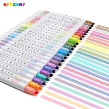 12/24 Colors Pastel Highlighters Set Mild Color Milkliner Text Markers Double Sided Fluorescent Bible Highlighter No Bleed Pens