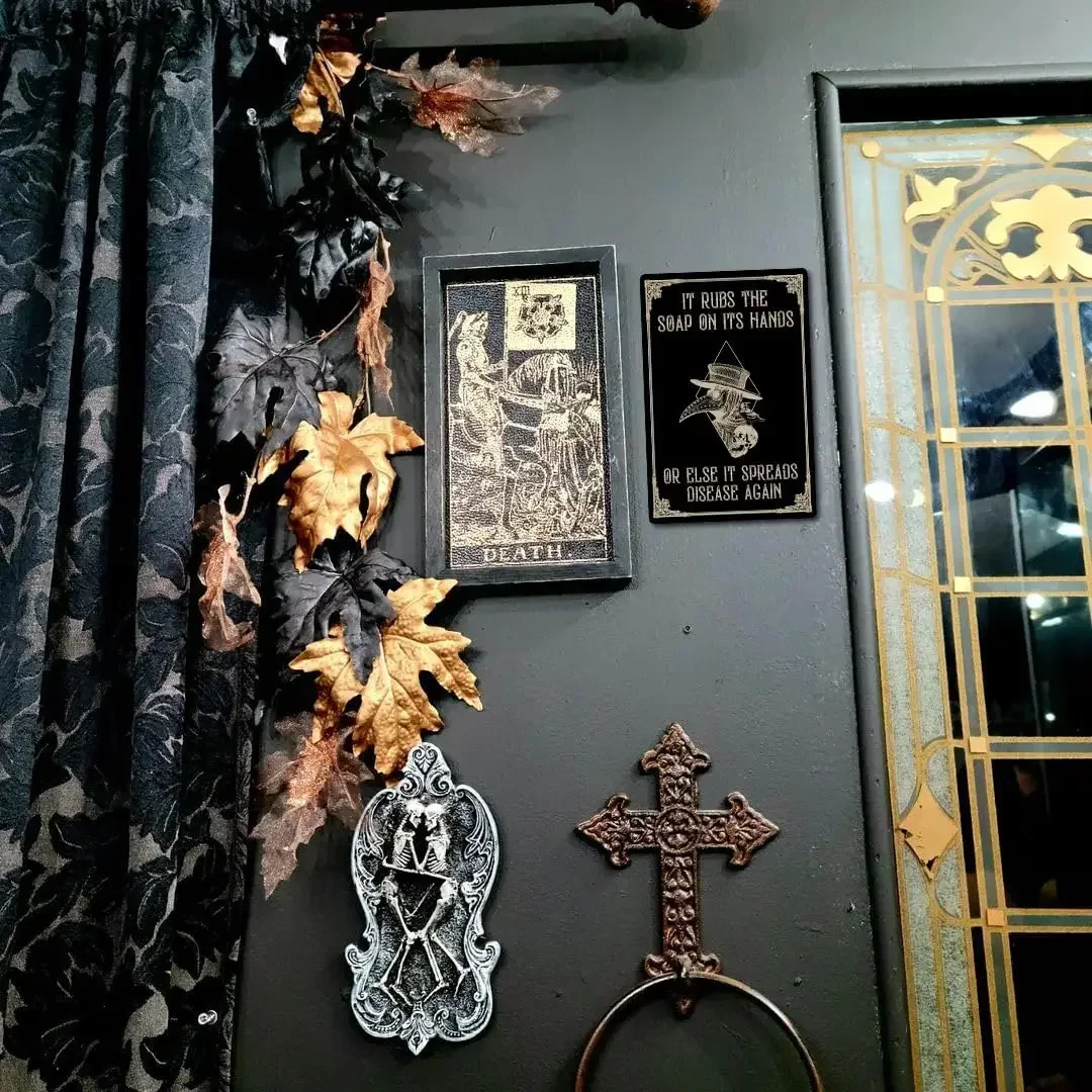 Оловянная вывеска Flinelife Plague Doctor Wash Your Hands Mtal 8X12 готический декор для ванной