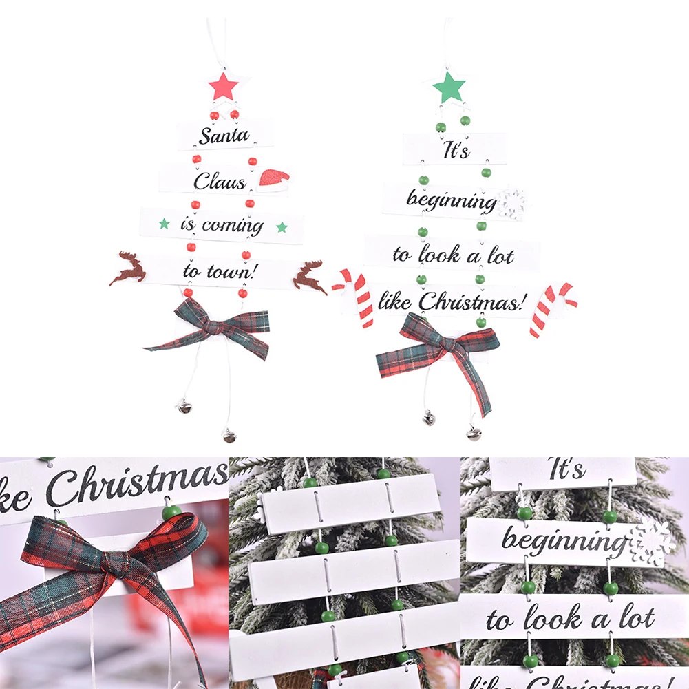 

Christmas Wooden Pendant Hanging Door Decorations Xmas Tree Wooden Ornaments For Home Xams Navidad New Year 2023 Decor Pendant