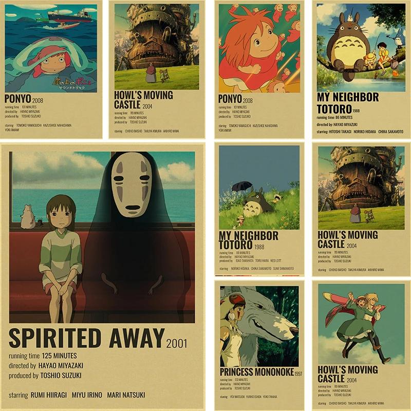 Постеры из аниме «Унесенные призраками принцессы» Мононоке Тоторо ретро крафт-бумага декор для комнаты дома бара кафе художественная настенная живопись постер