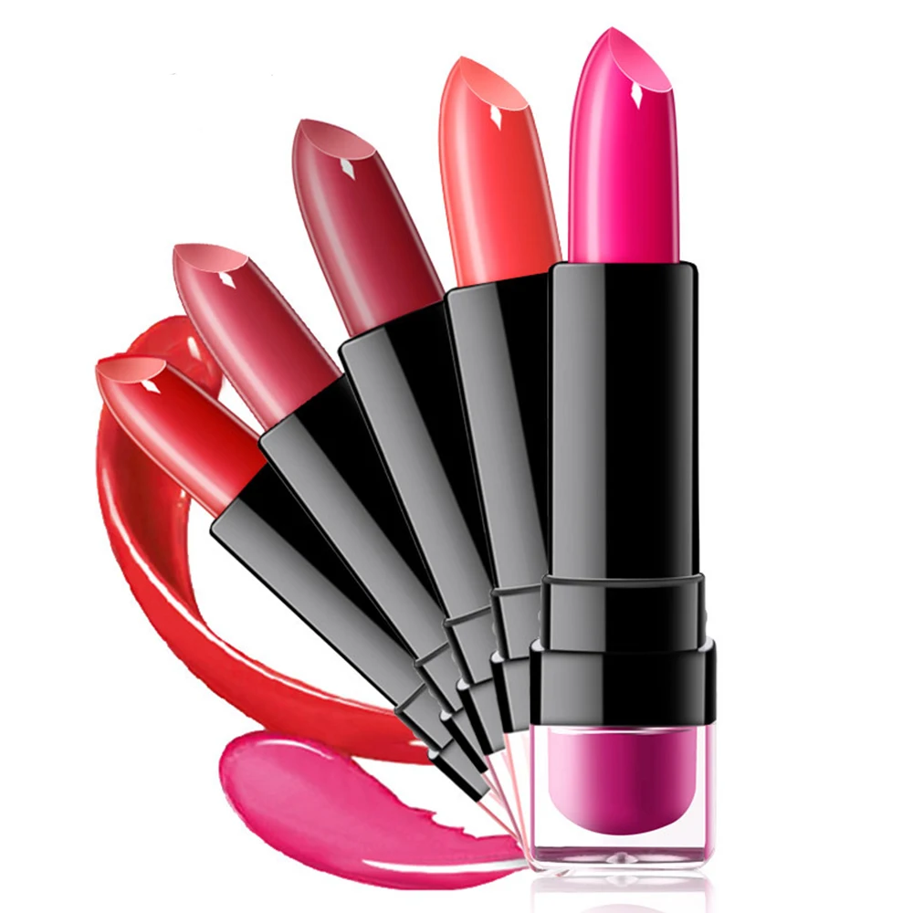 Lipsticks 12 Colors Waterproof Long Lasting Matte Shimmer Mental Beauty Lip Moisturizing Gloss Makeup
