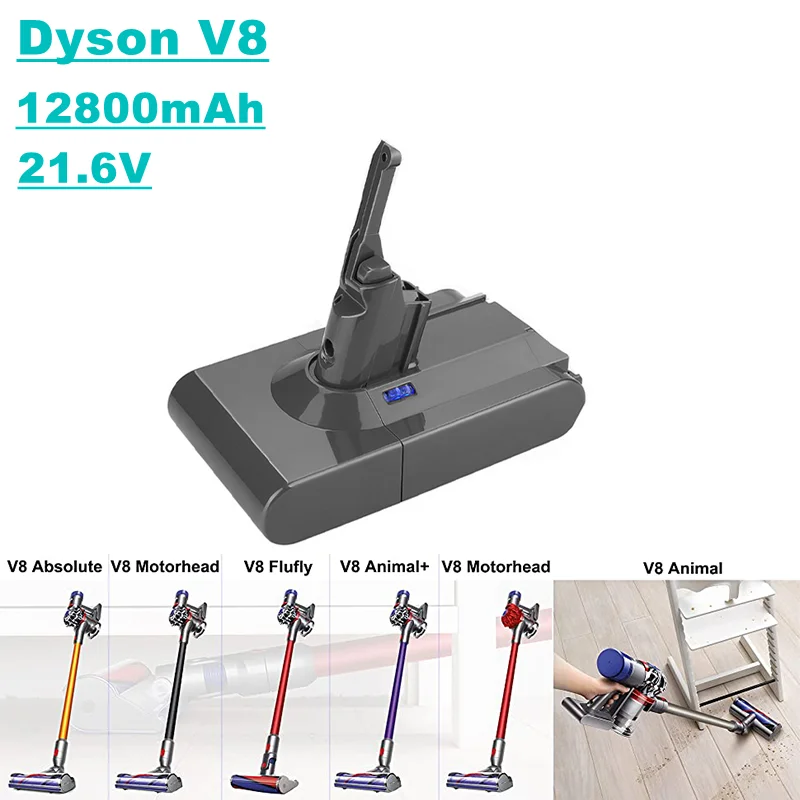 

21.6v Handheld Vacuum Cleaner Replacement Battery, V8 series,12800mah/9800mah/6800mah, for Dyson V8 absolute Dyson V8 battery V8