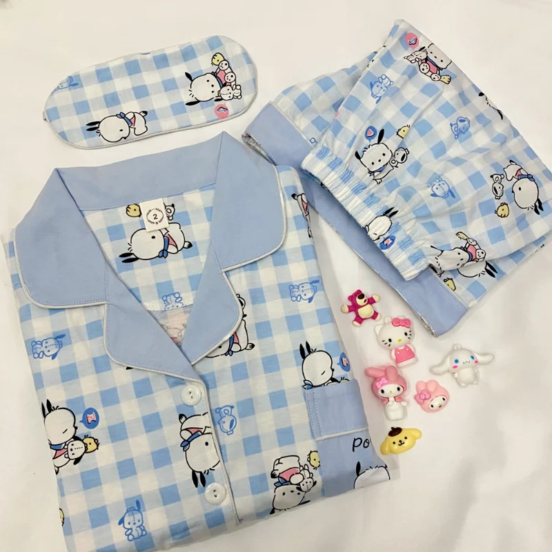 

Sanrios Pochacco Pajamas Set Anime Cute Cartoon Short-sleeved Shorts Kawaii Home Clothes Summer New Comfortable Skin-friendly