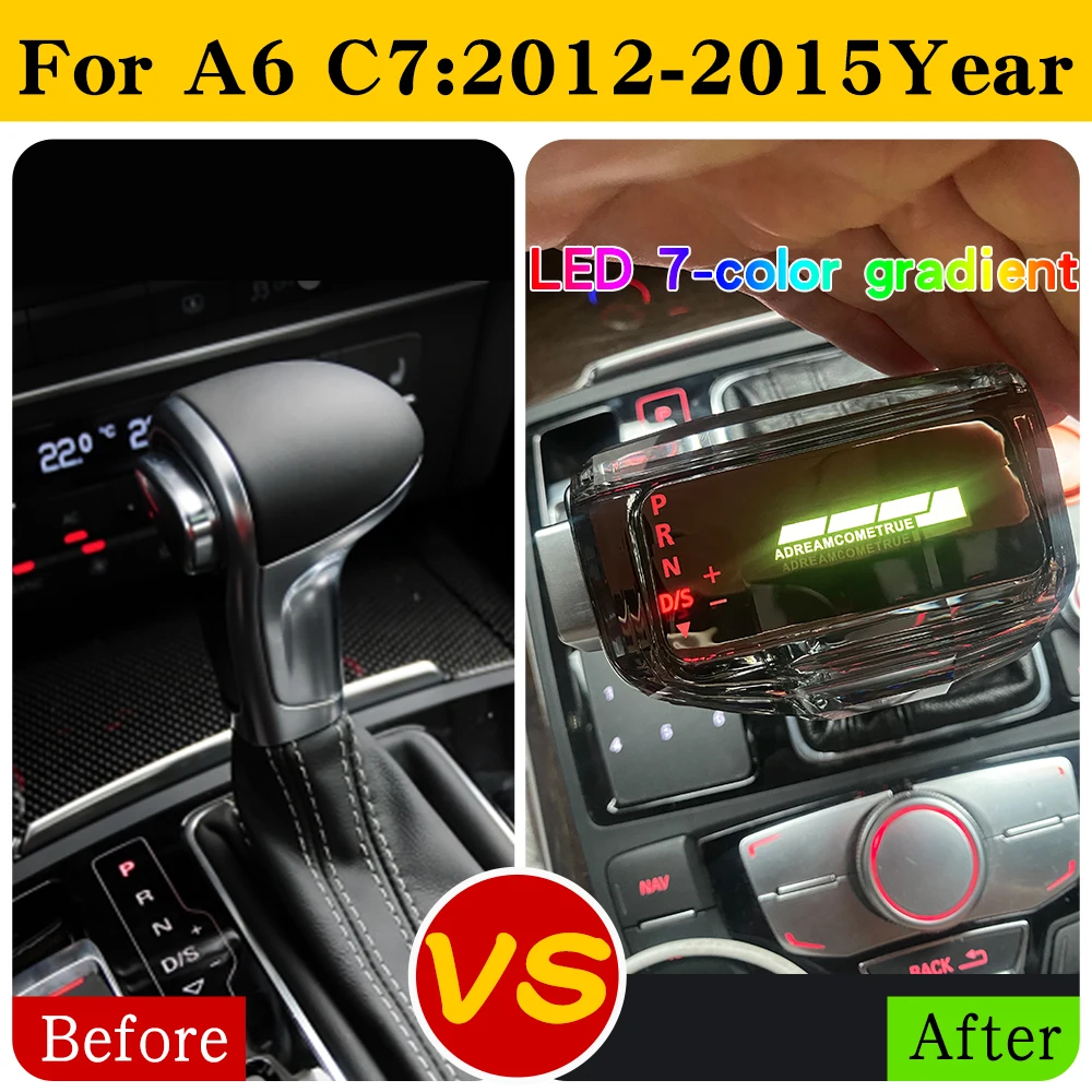 Для Audi A6 C6 C7 A4 B8 S6 A7 A5 Q5 Q7 4L A3 8P S5 Ручка переключения передач LED Crystal Тяга коробки