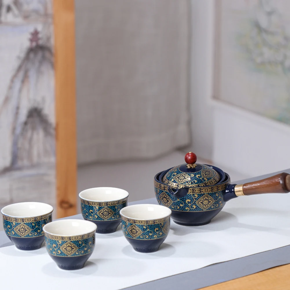 Китайский чайный набор Gong Fu портативный вращающийся на 360 градусов чайник