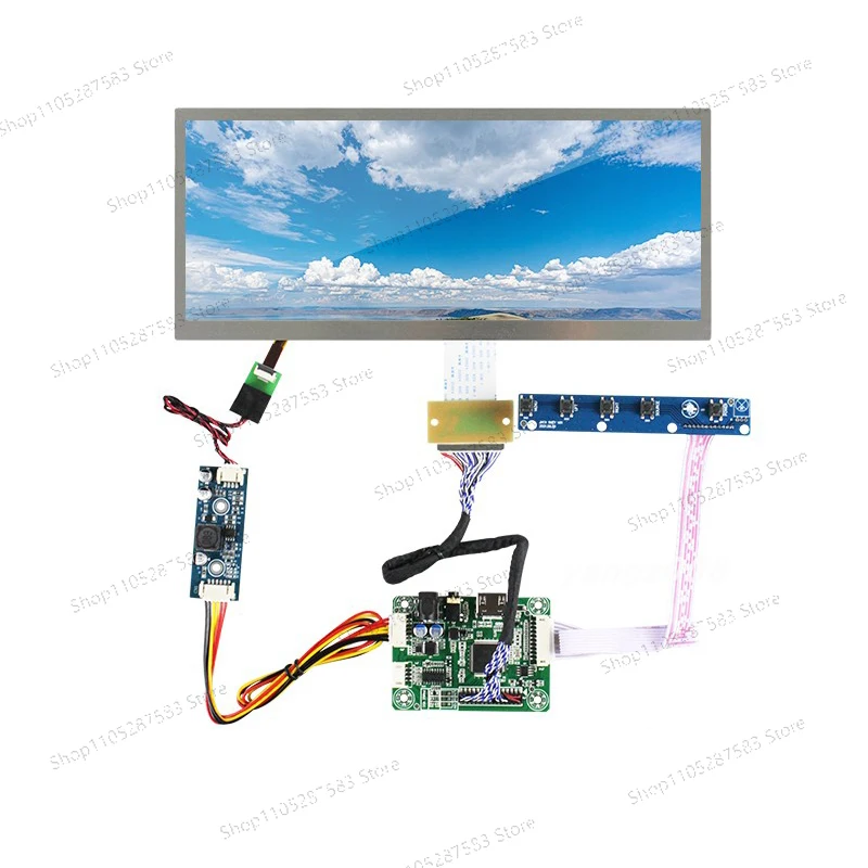 Фото 10.3-дюймовый ЖК-экран HSD103KPW2-A10 1920X720 IPS для цифровой приборной панели симулятора гонок, дисплей автомобильных приборов, плата управления HDMI VGA LCD №1