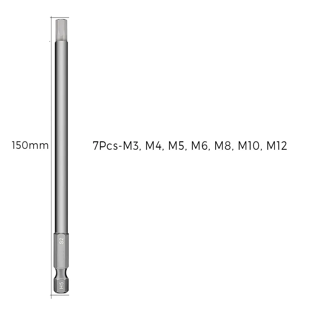 

7/10 шт. магнитный шестигранный ключ, сверла 50/100/150 мм, набор отверток, наконечник, шестигранный ключ, торцевая насадка