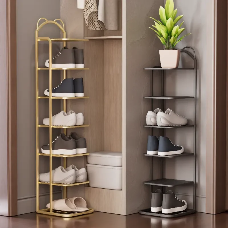 

Light Luxury Multi Layer Shoe Rack Stainless Steel Save Space Storage Shoe Cabinet Shoe Rack Hanger Home Organizer Accessories