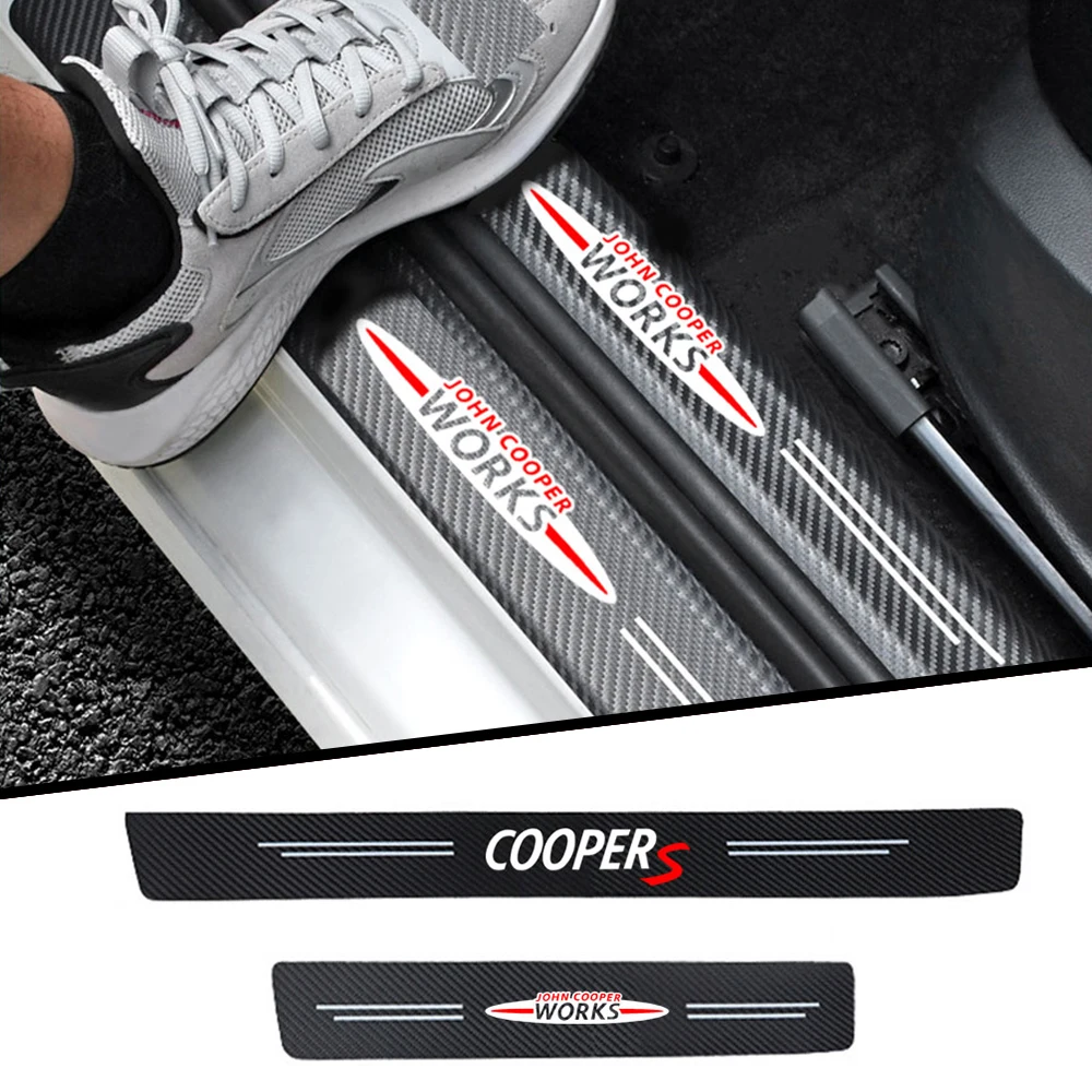 

4pcs Cloth Fiber Car Threshold Protect Car Sticker For Mini Coopers R56 F56 JCW Countryman Car Door Threshold Sill Sticker New