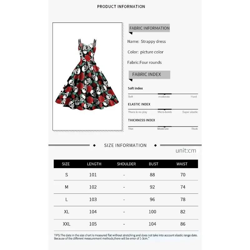 Женское платье Teanoon на Хэллоуин с рисунком скелета и розы карнавальное женское