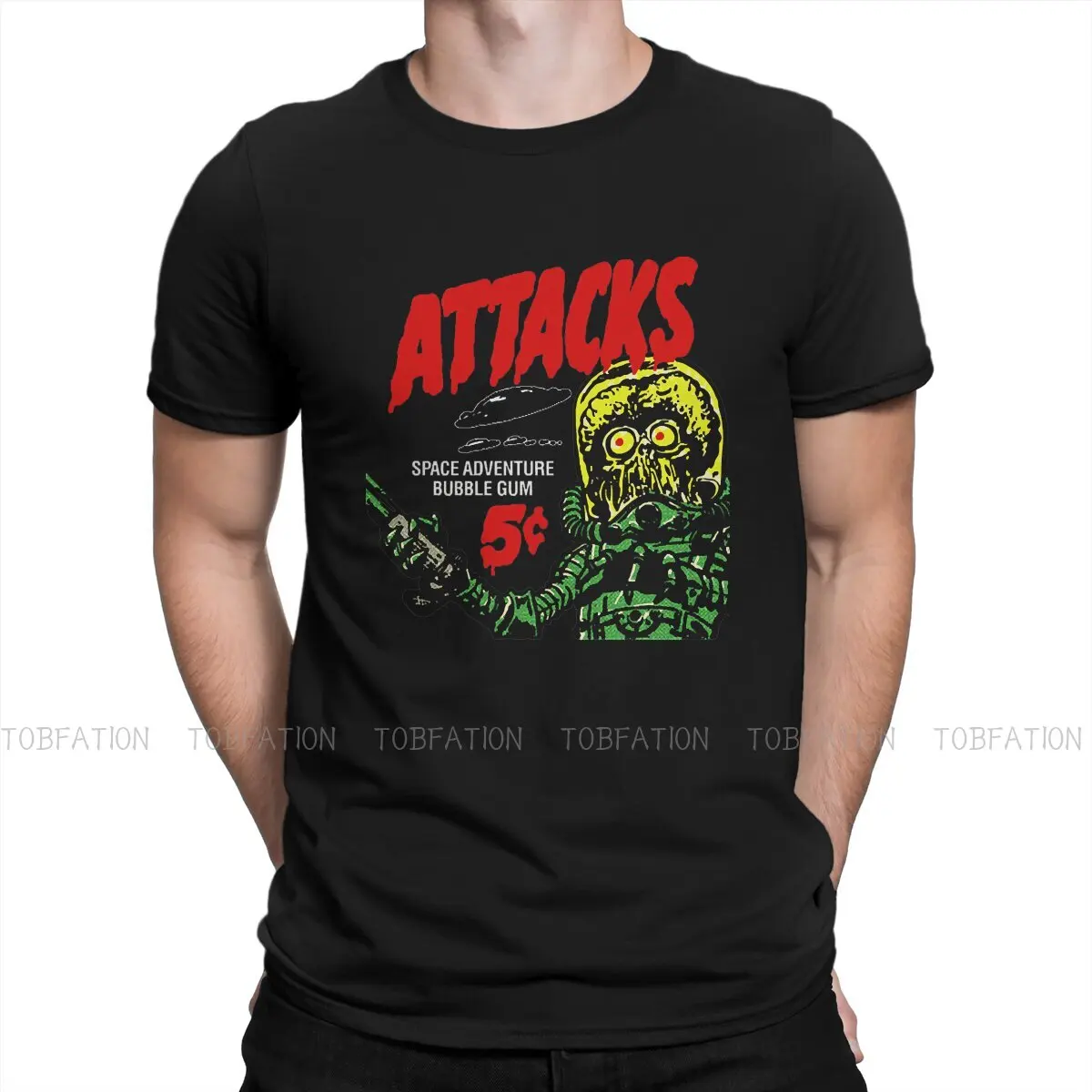 

Mars Attacks Martian Girl Film Original TShirts Bubble Gum Classic Print Homme T Shirt Funny Tops 6XL