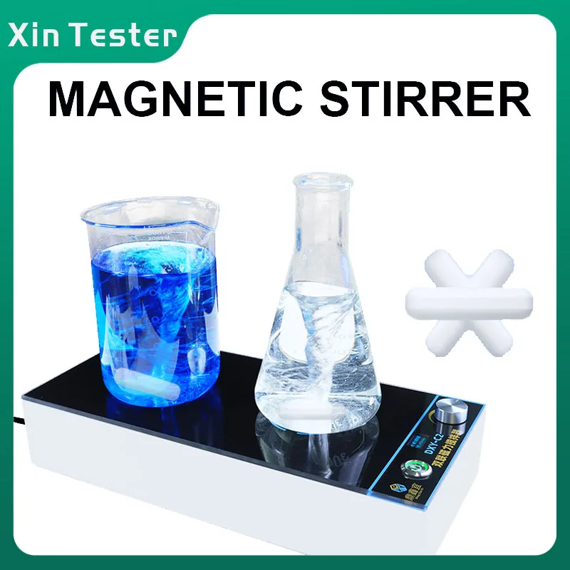 

Xin Tester Laboratory Magnetic Stirrer LED Digital Display 2000rpm Adjustable with Stirring Bar Liquid Mixer Maximum 2*2000ml