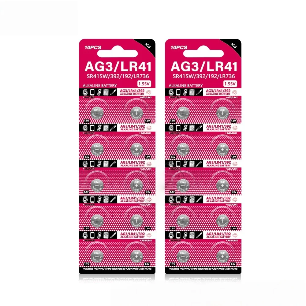 10-150 шт. батареек AG3 LR41 392 SR41 192 L736 384 1.5V щелочных типа для замены в мини-фонариках, игрушках, часах (art.: 3920dca2b999d) - 3920dca2b999d