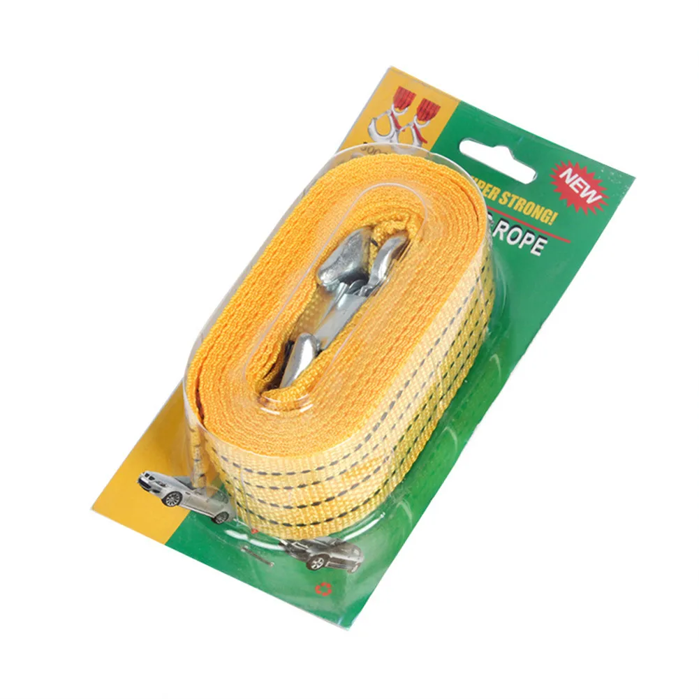 

Heavy Duty 3 Ton Car Tow Cable Tow Pull Rope With Hook For Recovery 4m High Quality And Durable Yellow Brand New