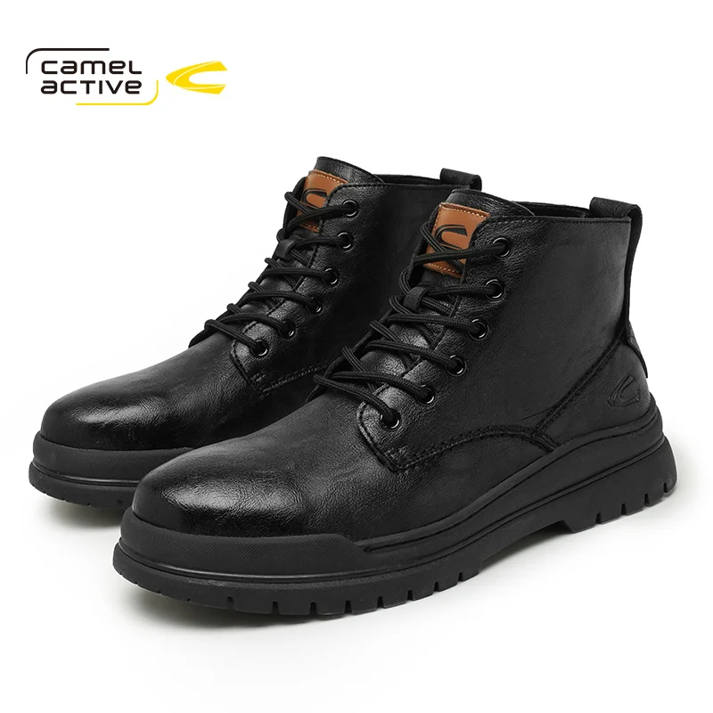 Camel Active New Autumn Winter Fashion Ankle Boots Comfortable Work Men PU Leather Shoes Outdoor Motorcycle DQ120183