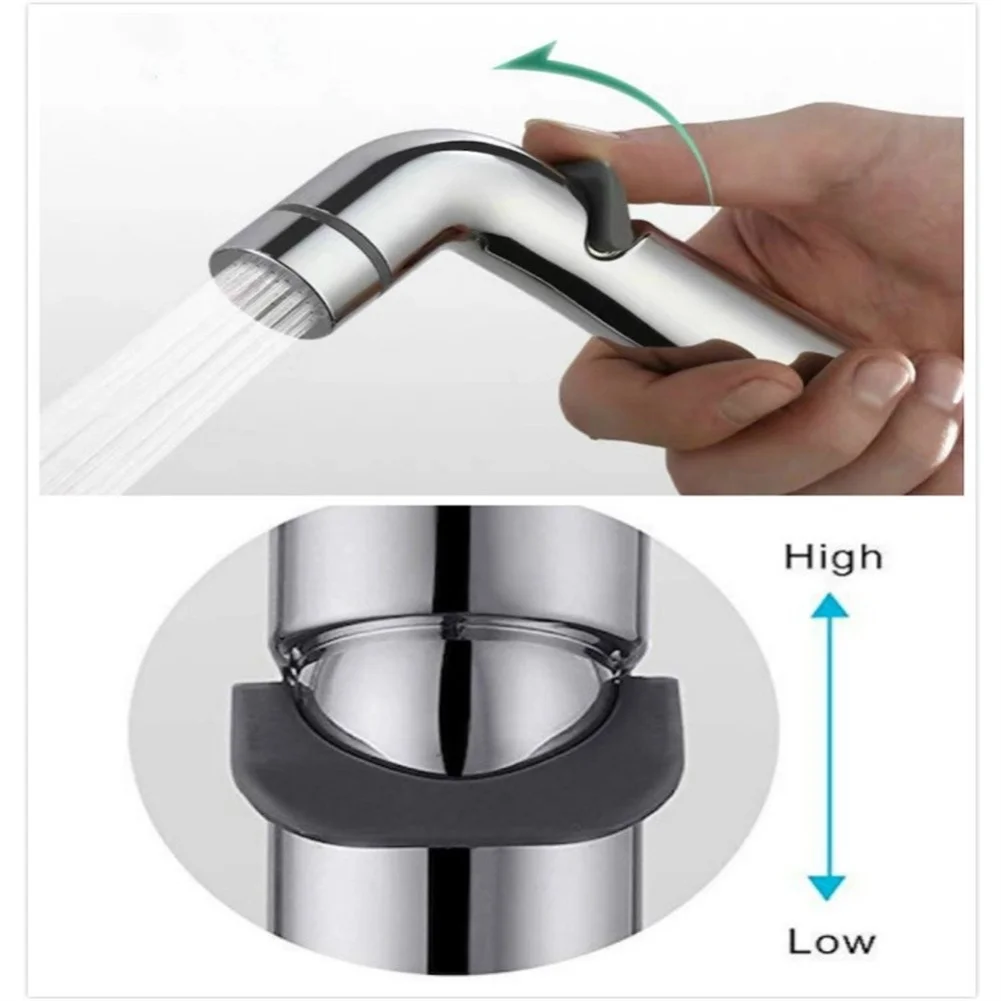 

Flow Adjustable Bidet Sprayer Health Faucet Hand Shower Easy Control For Elders Holder Chrome Bath Faucets Head