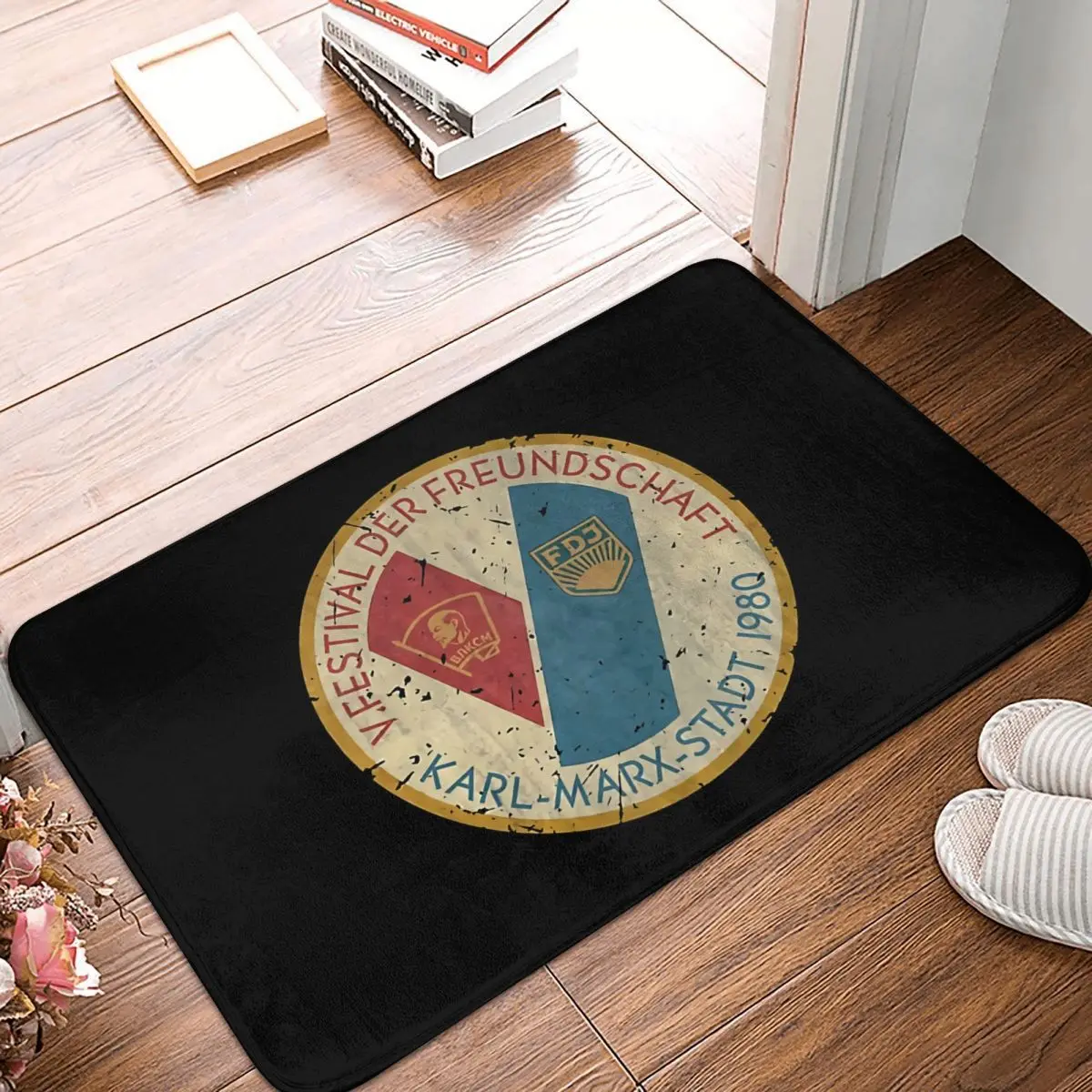 

Russian CCCP Bath Non-Slip Carpet Friendship Festival Flannel Mat Entrance Door Doormat Home Decor Rug