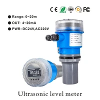 5m 10m 20m range 4 20ma 0 10v dc24v powered ultrasonic water tank level meter no contact ultrasonic level sensor transmitter