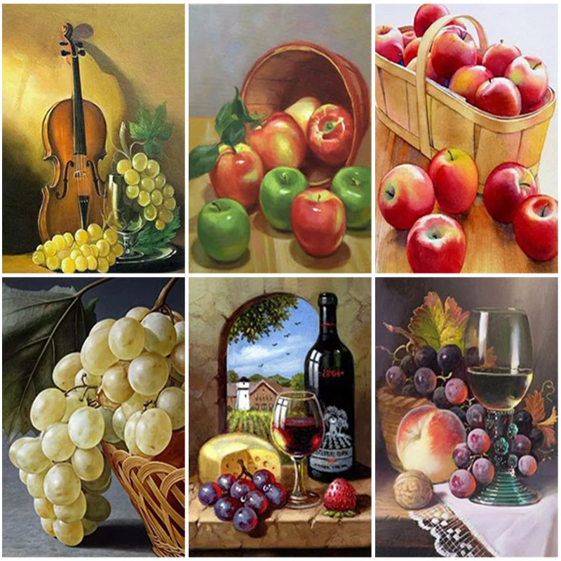 

Diy Fruit 5D Diamond Painting Full Square Drill Mosaic Rhinestones Flower Diamond Embroidery Cross Stitch Wall Art Home Decor