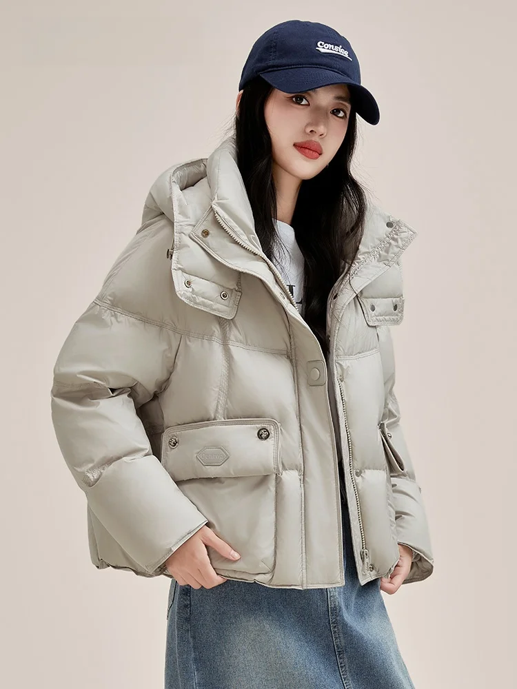 Короткий пуховик Duck женская зима 2024 новое консервативное утолщенное