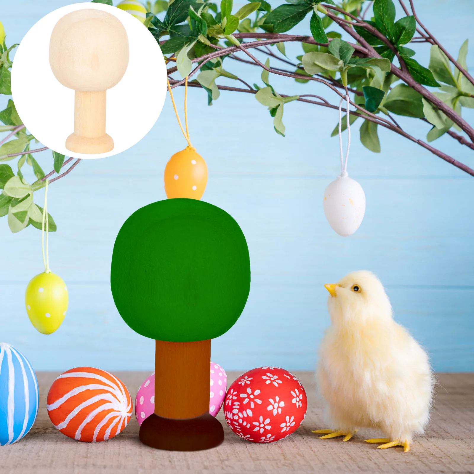 

Wood Peg Wooden Trees Easter Unfinished Cutouts Diy Crafts Tree Unpainted Miniature Kokeshi Decorations People Slices Decor Mini