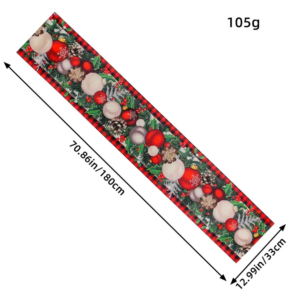 Рождественская настольная дорожка с изображением зеленых эльфов мячей дерева