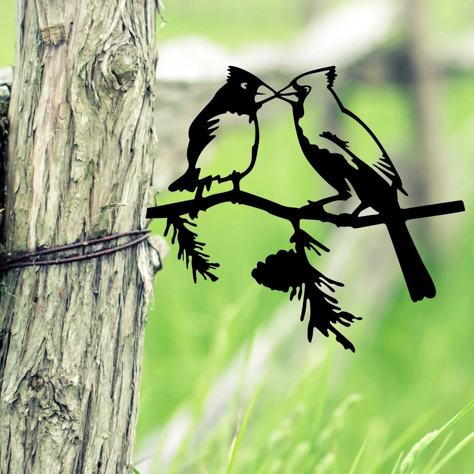 

Металлическая садовая скульптура, искусство птичьего дерева с воронами и совами, стальное украшение двора для заднего двора