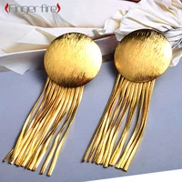 fashion metal tassel long stud earrings exquisite trendy banquet jewelry