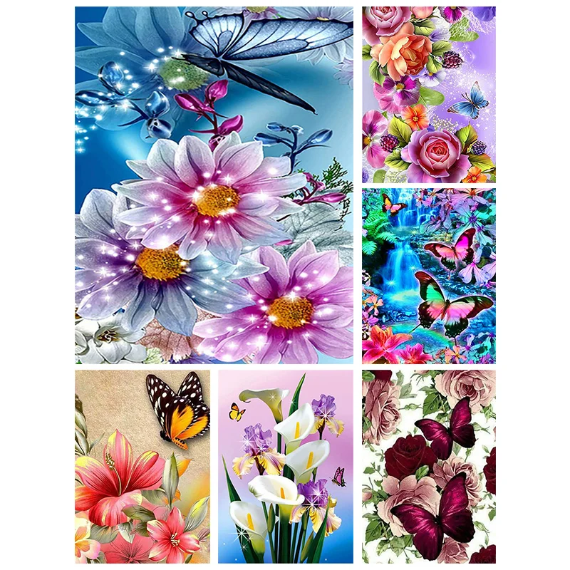 

Handmade Diy Plant Ab Diamond Painting Kits Flowers And Butterfly Diamonds Embroidery Ladybug Diamond Mosaic Home Decor Art Ll18