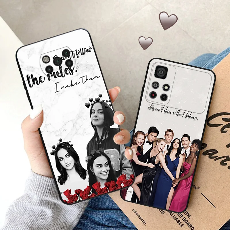 Черный матовый противоударный чехол Riverdale Serpents для телефона Xiaomi Poco C51 C50 C40 M5 M5S M4 M3