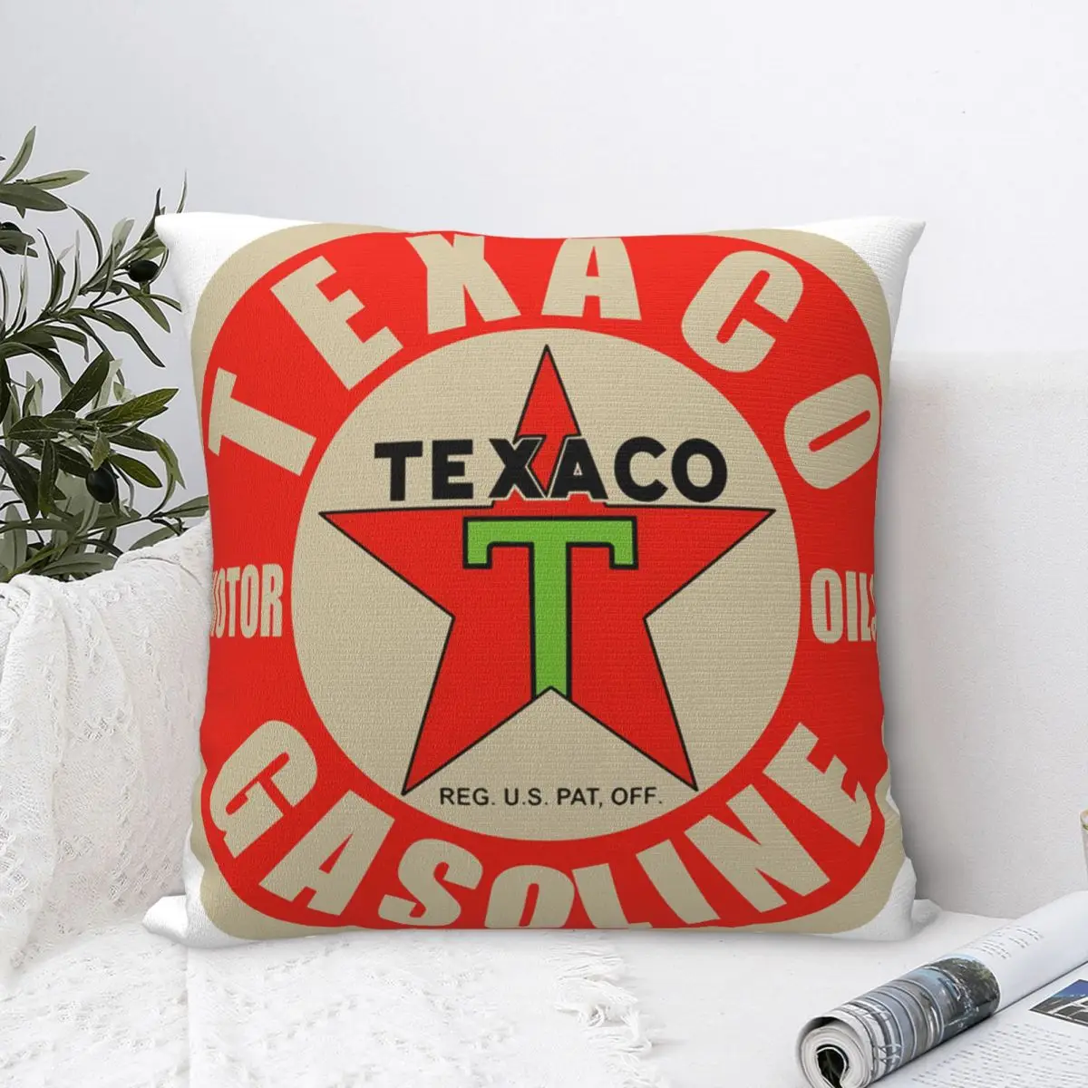 

Texaco Oil And Gas Usa Gift Pillow Cover Polyester Cushion Cover For Home Sofa Decoration