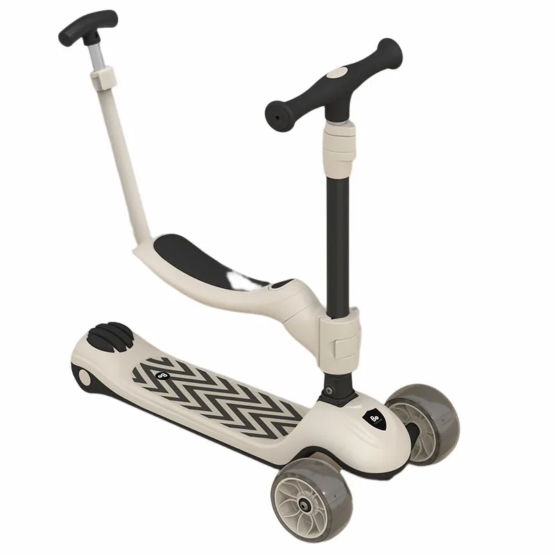 

Three in one children's Kick scooter with seat and push rod