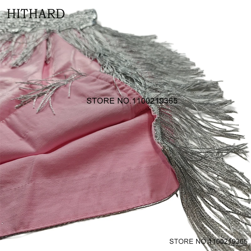 Шорты для бокса мужчин и женщин атласные боксерские штаны с розовыми кисточками