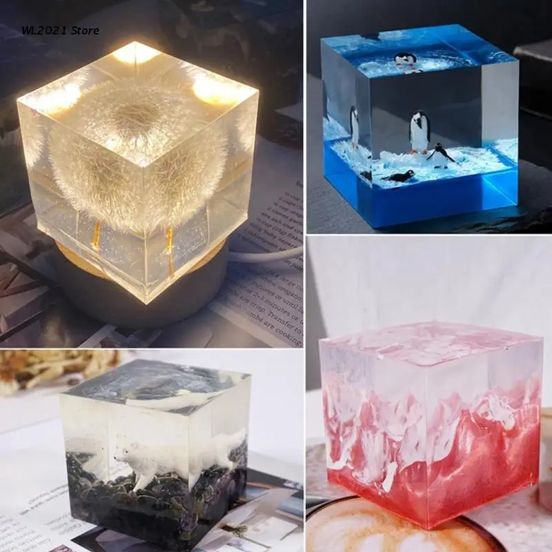 

Square Resin Moulds Silione,Cube Epoxy Resin Casting Molds DIY Box Resin Mold