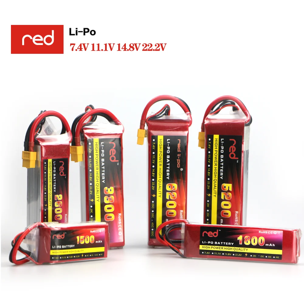 

2S 3S 4S 6S 2200 4200 5200 6000mAh 30C 40C 60C 7.4V 11.1V 14.8V RC LiPo Battery For RC Drone Helicopter Aircraft Airplane Car