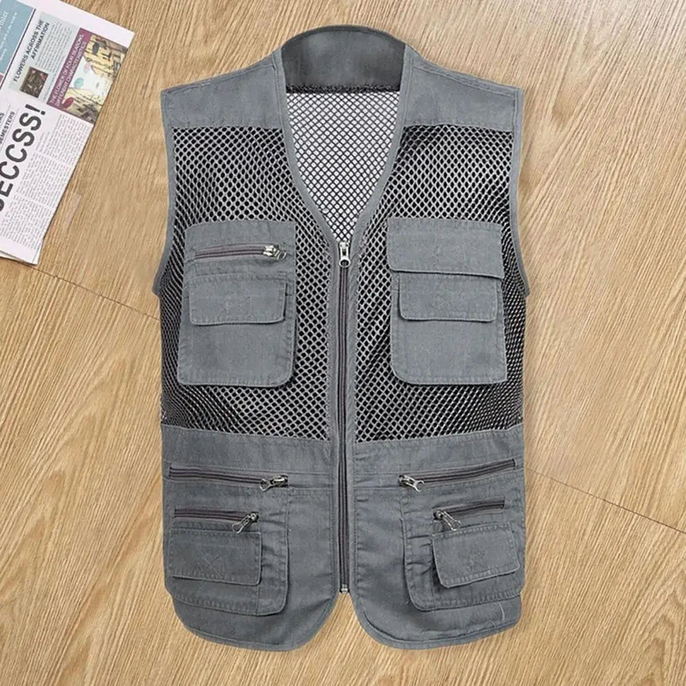 

Модный уличный жилет на молнии с откидными карманами, легкий уличный жилет, многофункциональный жилет для скалолазания