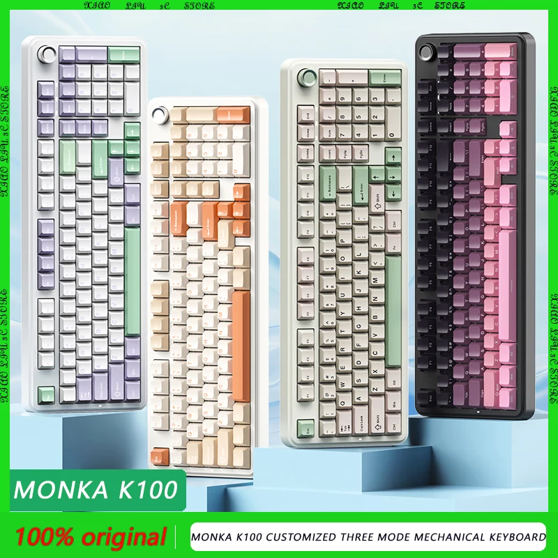 Механическая клавиатура MONKA K100 под заказ три режима в стиле ретро 100% игровая