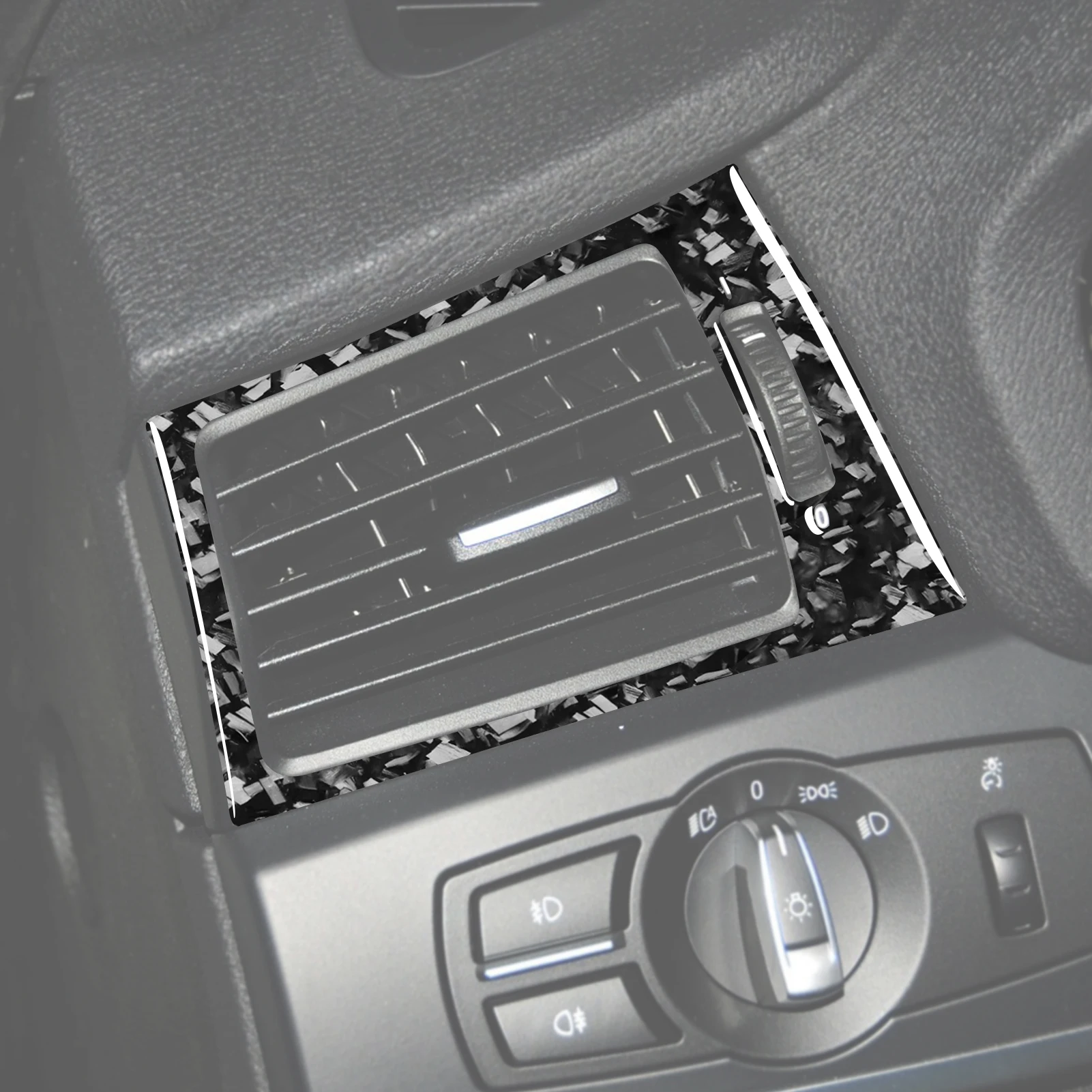Фото Для BMW X3 F25 2011-2017, X4 F26 2014-2017: накладки на боковые воздуховоды кондиционера из кованого карбона, аксессуары для интерьера, наклейки. №3