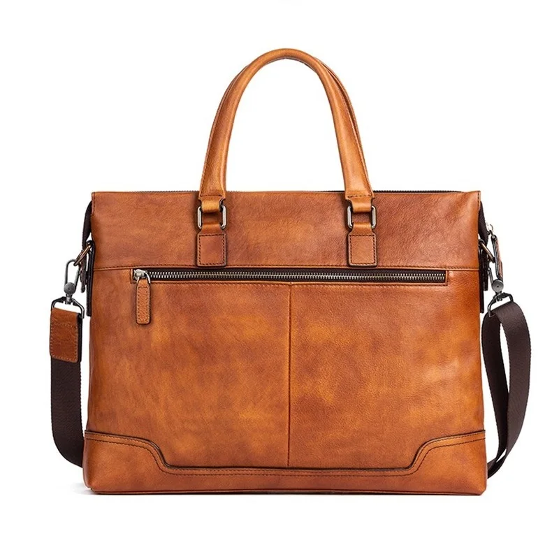 Винтажный Мужской портфель из натуральной кожи, Оригинальные кожаные сумки, деловой мессенджер на ремне для ноутбука 14 дюймов
