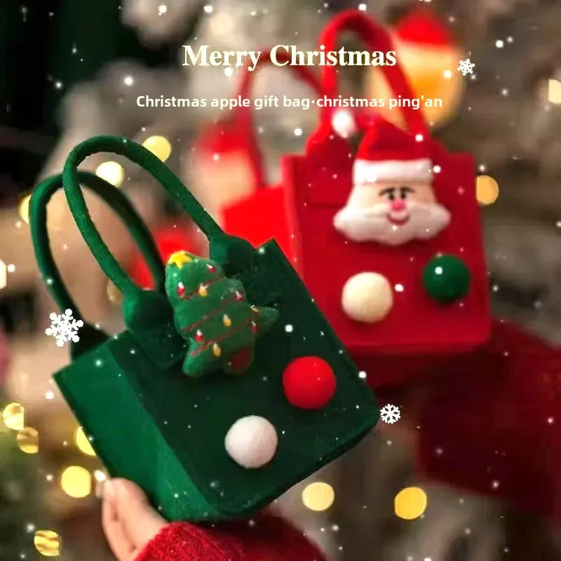Рождественская фетровая сумка в форме подарочной сумки Точный контур