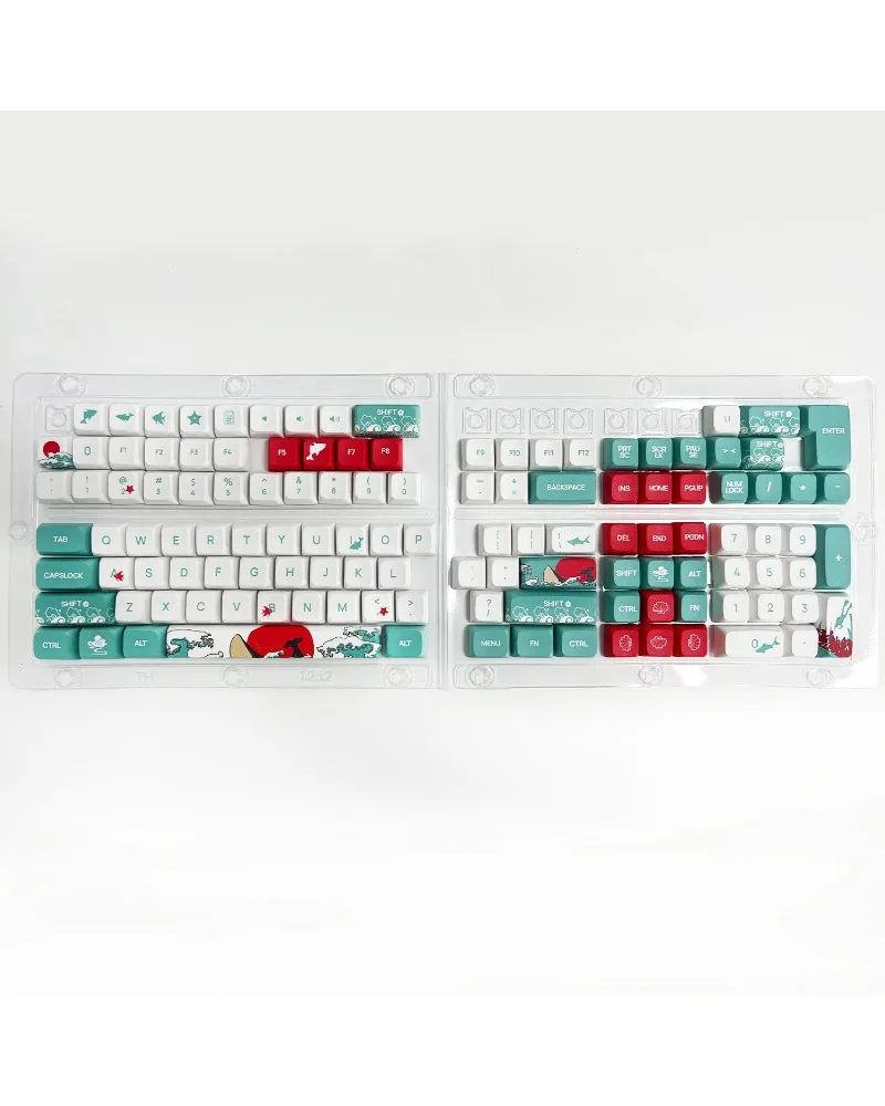 Фото Комплект PBT-кейкапов XDA Height 129 клавиш Coral Sea с пятисторонней сублимационной печатью №1