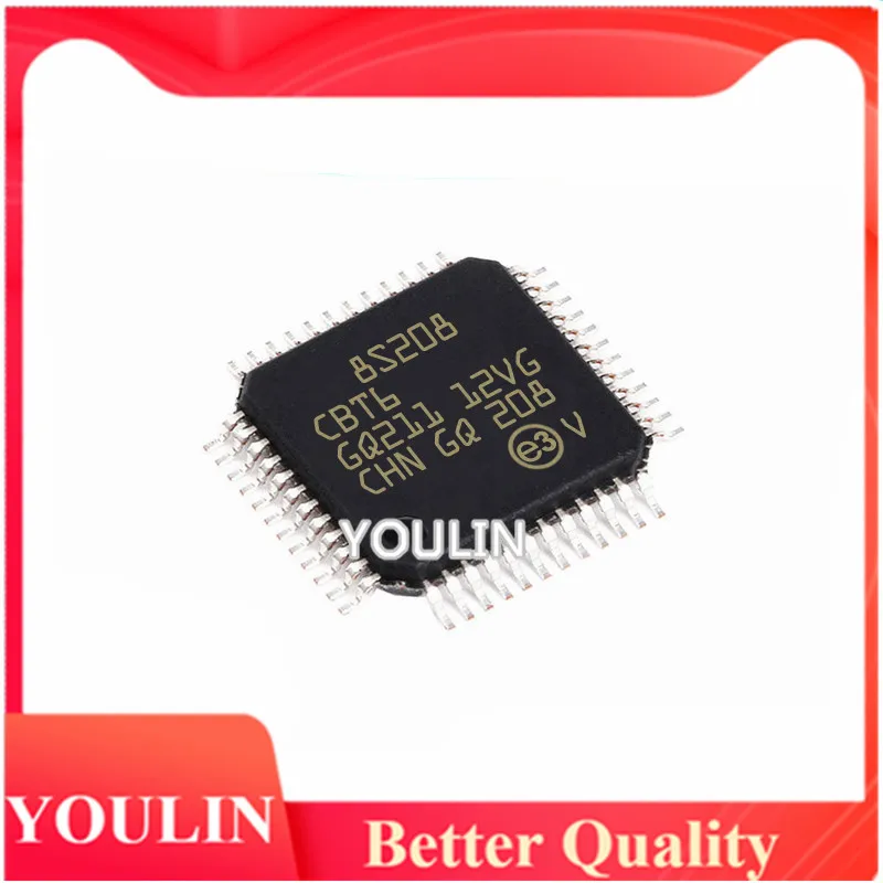 

Микроконтроллер STM8S208CBT6 LQFP48, чип оригинальный, 32 бита, 5 шт.