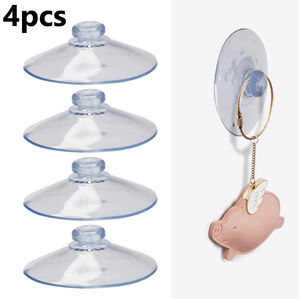 

Round Suction Cup Wall Hooks 4pcs/10pcs 55mm Aesthetics Bathroom Clear Convenient Hanger Kitchen PVC Removable