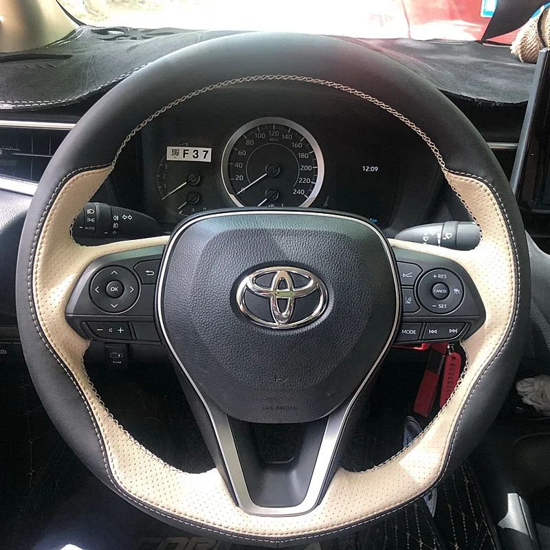 Для Toyota Camry RAV4 2018-22 стежок кожаный спортивный ручной работы чехол на руль
