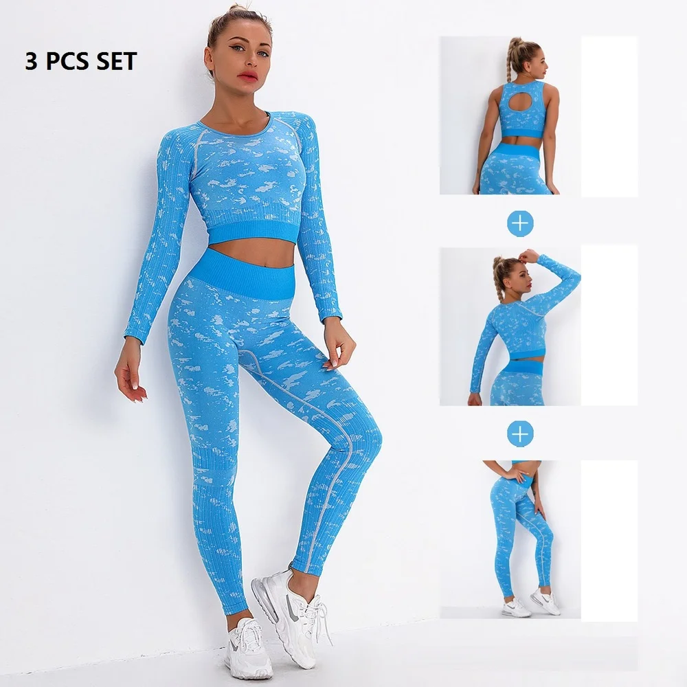 

Yoga Legging Woman Seamless Yogas Set Tracksuit Athletic High Waist Leggings Outfit Workout Sportswear Gyms Crop Top Sports Bra