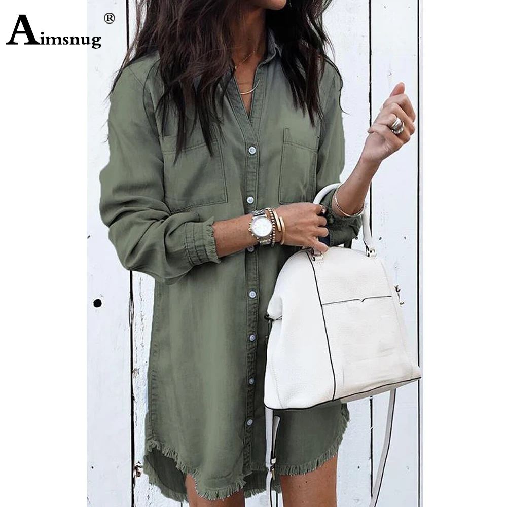 Plus Size 5xl Women Latest Casual Shirt Open Stitch Blouse Lepal Collar Stand Pocket Demin Tops Femme blusas Tunic Clothing 2022