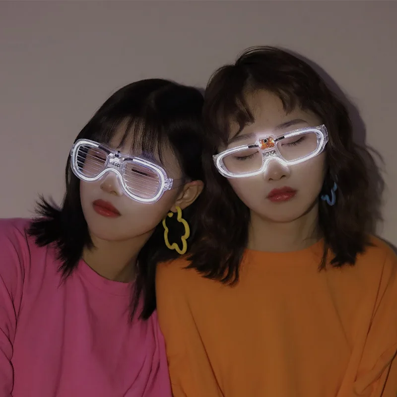 1 шт. Светодиодные очки Light Up Party Светодиодные солнцезащитные очки с блеском затвора Неоновая вспышка Карнавал День рождения Свадебное украшение вечеринки.