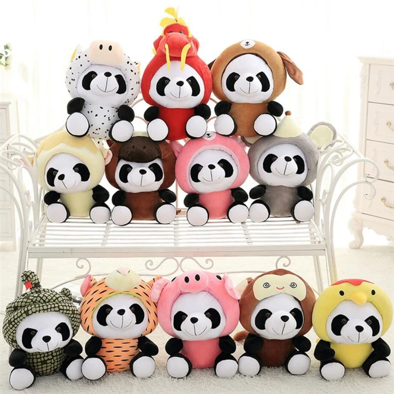 

Christmas Baby Gifts Boys Dolls Soft Panda Plush Toy Cute Twelve Chinese Panda Stuffed Animal Zodiac Signs Birthday For Children